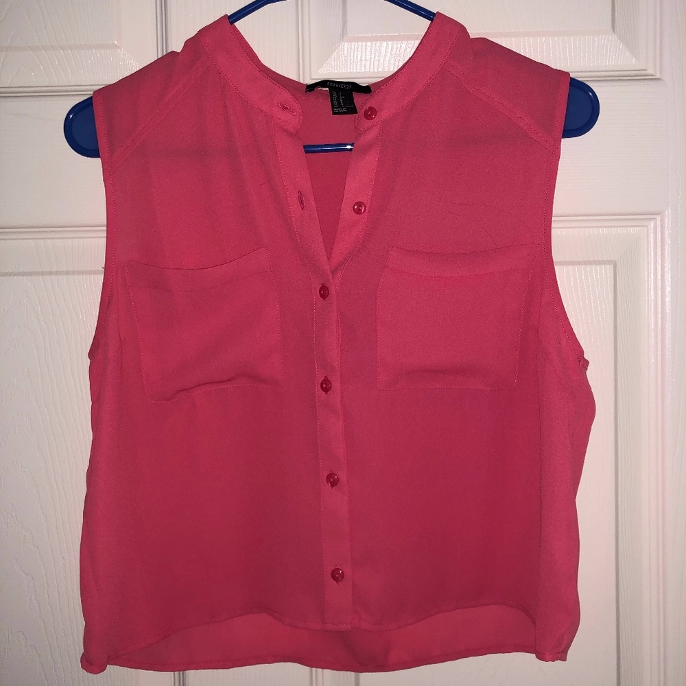 Cropped silky blouse tank